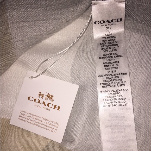 New Coach Windowpane Light Weight Scarf - Picture 6 of 7